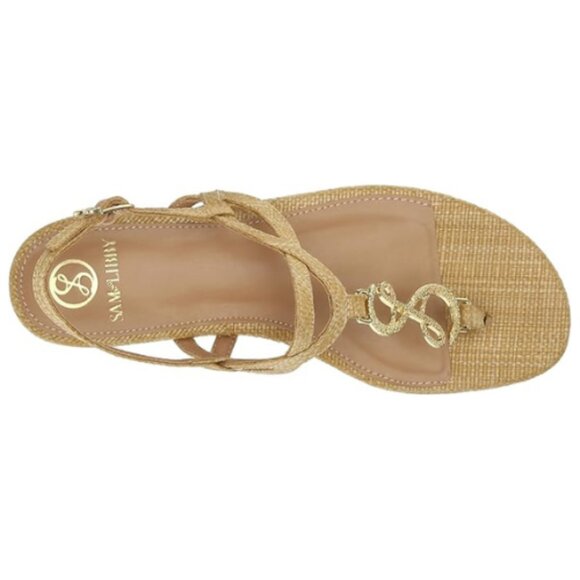 Sam & Libby Women's Pearl Flat Sandal Size 7 M PEARL NATURAL - Picture 5 of 6